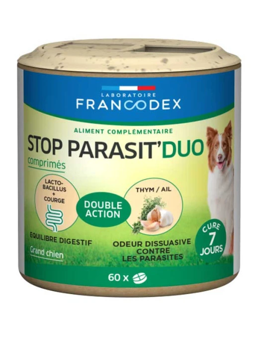 Comprimés X30 Stop Parasit'Duo Grand Chien Francodex 1 Comprimés X30 Stop Parasit'Duo Grand Chien Francodex