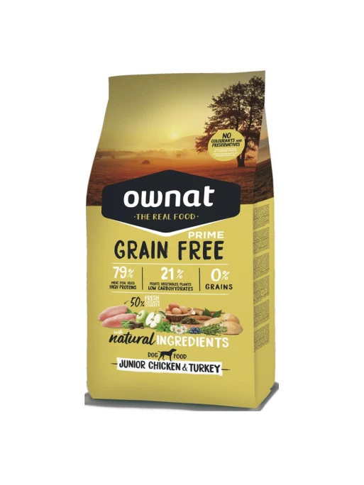 Croquettes Grain Free Prime Junior Chicken & Turkey Ownat 3 Kg 1 Croquettes Grain Free Prime Junior Chicken & Turkey Ownat 3 Kg