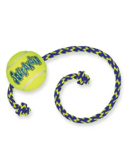 Jouet Chien SqueakAir Balle Tennis Corde Kong