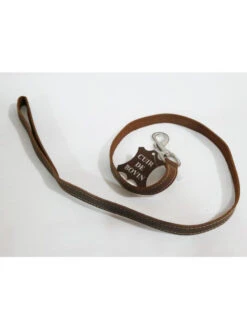 Laisse Plate Cuir Vieilli 18mm Januel