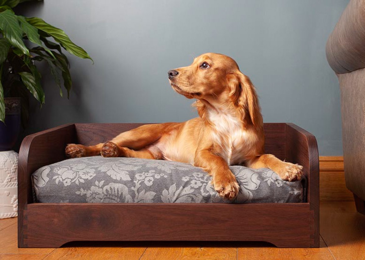 Nature Dog Promos Boutique -Nature Dog Promos Boutique luxury wooden dog bed breock black walnut 151982