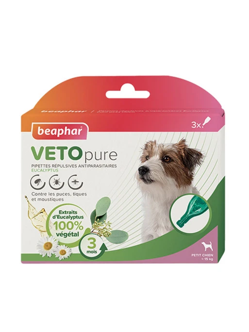 BEAPHAR Pipettes Répulsives Antiparasitaires Eucalyptus Vetopure Chien Béaphar 1 BEAPHAR Pipettes Répulsives Antiparasitaires Eucalyptus Vetopure Chien Béaphar