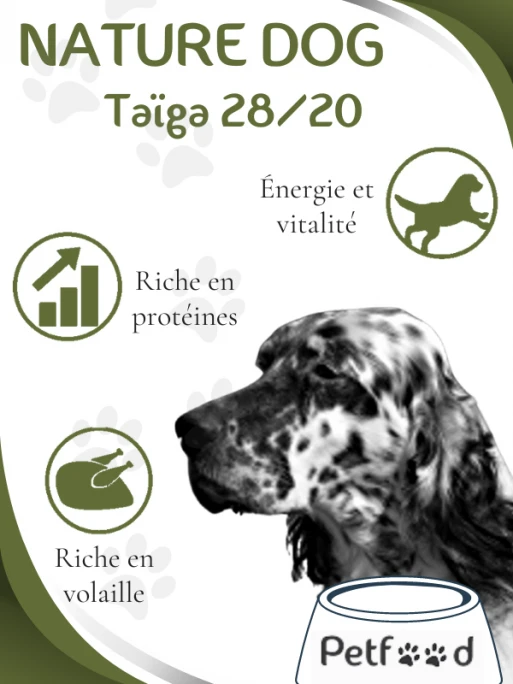 Croquettes Taïga 28/20 Nature Dog 15 Kg 2 Croquettes Taïga 28/20 Nature Dog 15 Kg – Image 2
